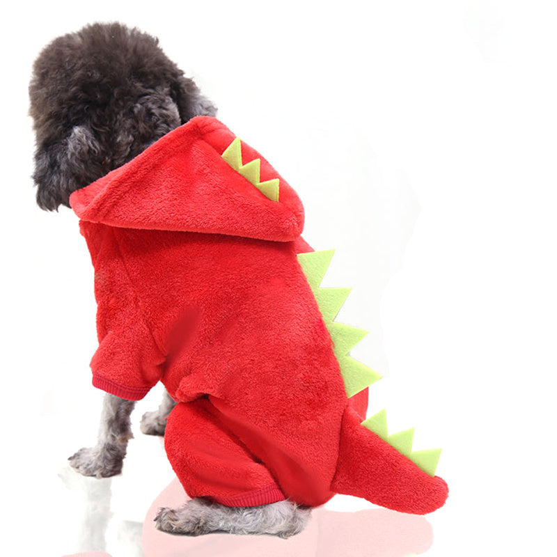 Funny Pet Costume Dinosaur Red