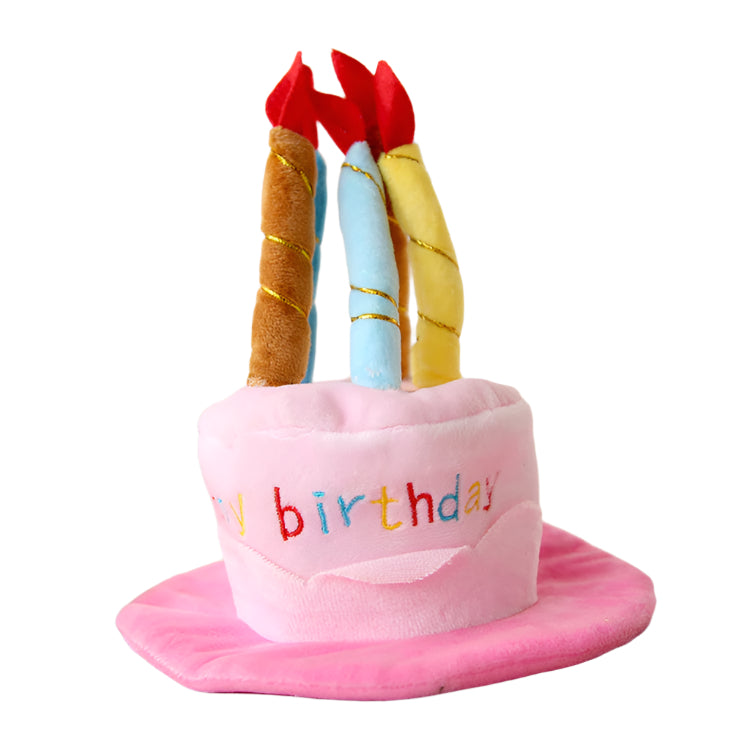 Funny Pet Headwear Birthday Cake Pink