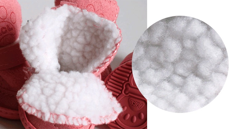 Pet Shoes Warm Winter Booties Pink