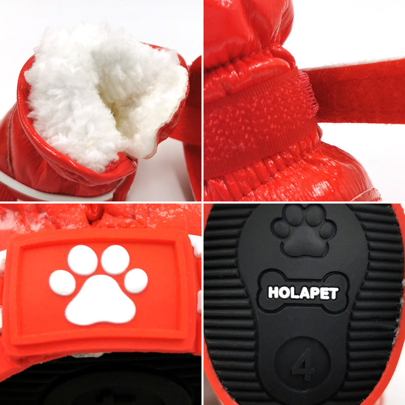 Pet Shoes Ski Boots Red