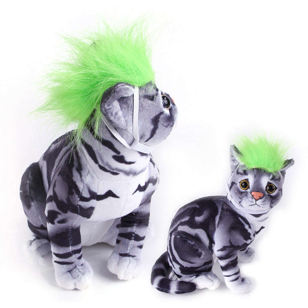Funny Pet Headwear Coloured Wig Green
