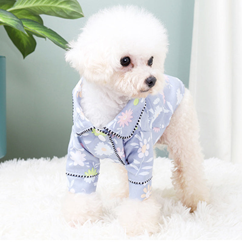 Pet Pyjamas Blue Flowers