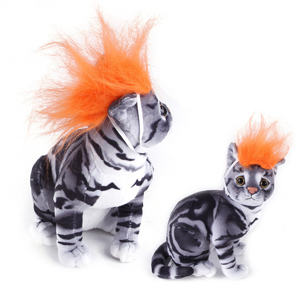 Funny Pet Headwear Coloured Wig Orange