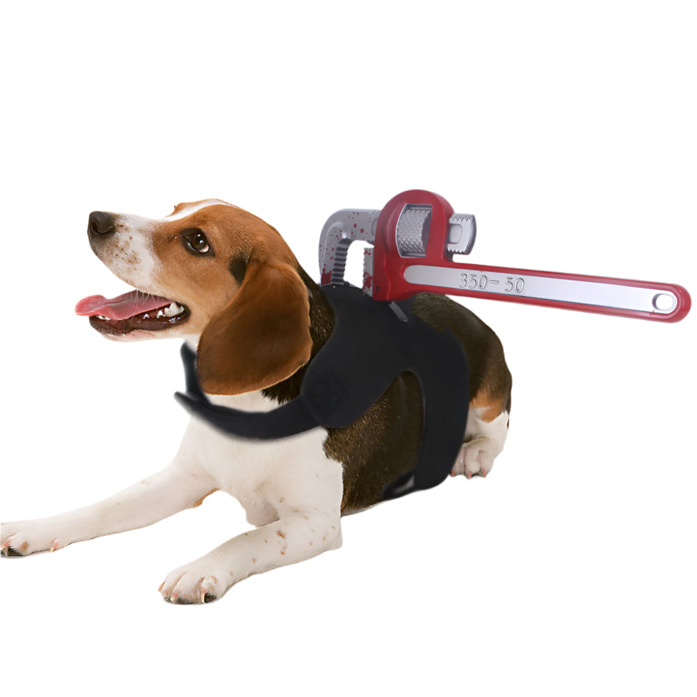 Funny Pet Costume Bloody Tools Pipe Wrench