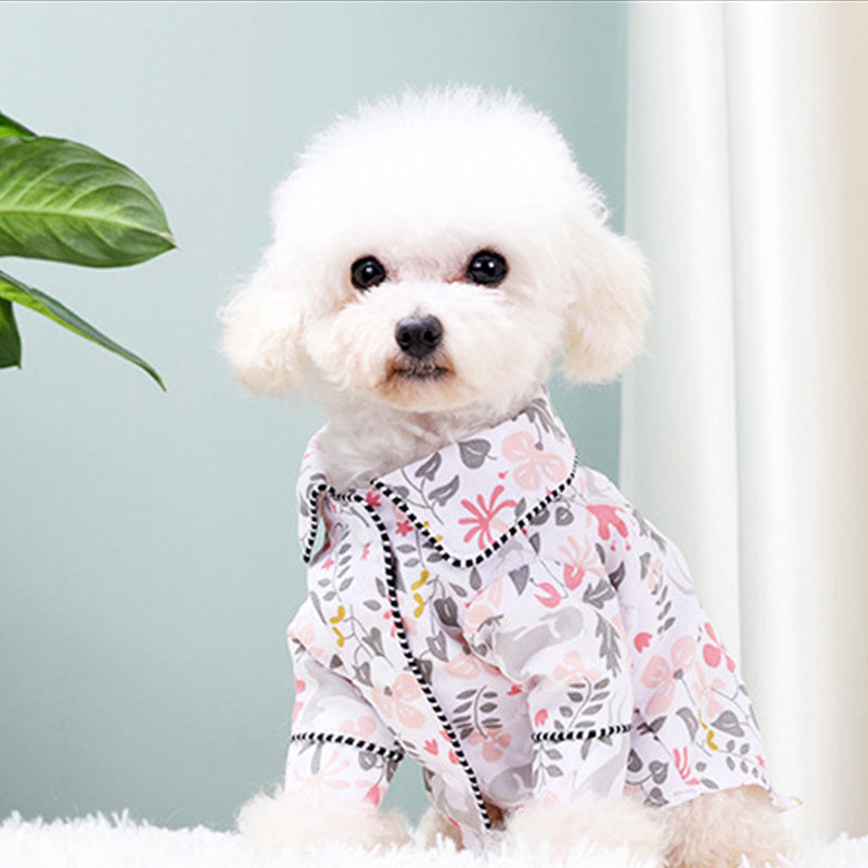 Pet Pyjamas White Flowers