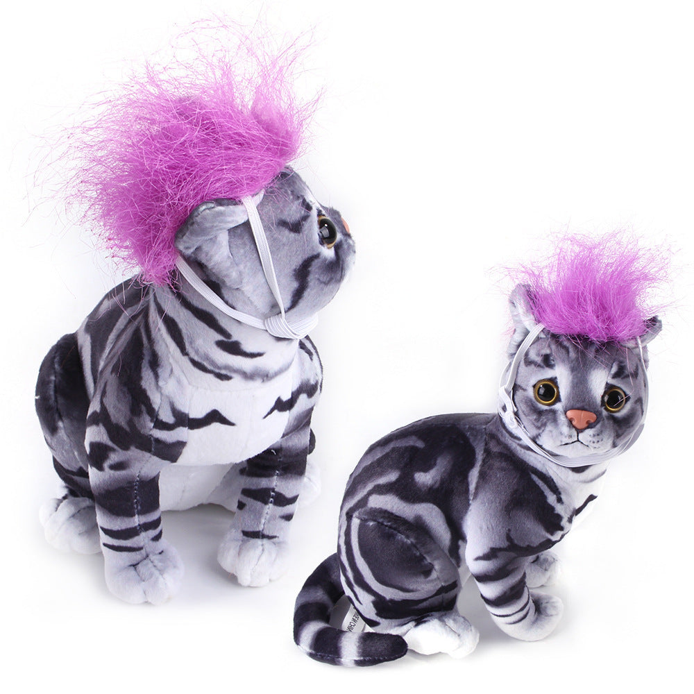 Funny Pet Headwear Coloured Wig Purple