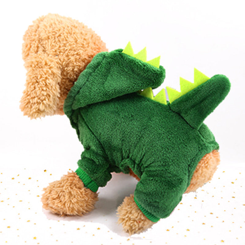 Funny Pet Costume Dinosaur Green
