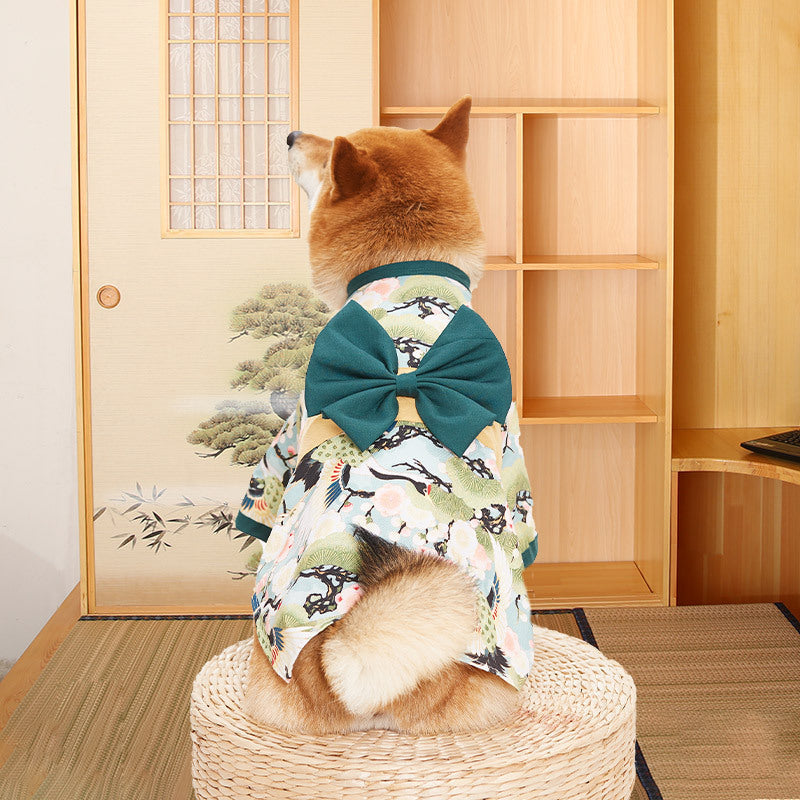Funny Pet Costume Kimono Green