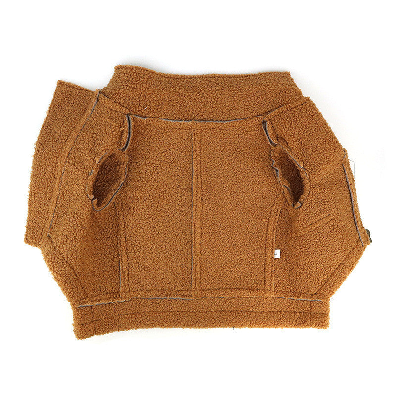 Pet Leather Jacket Aviator Brown