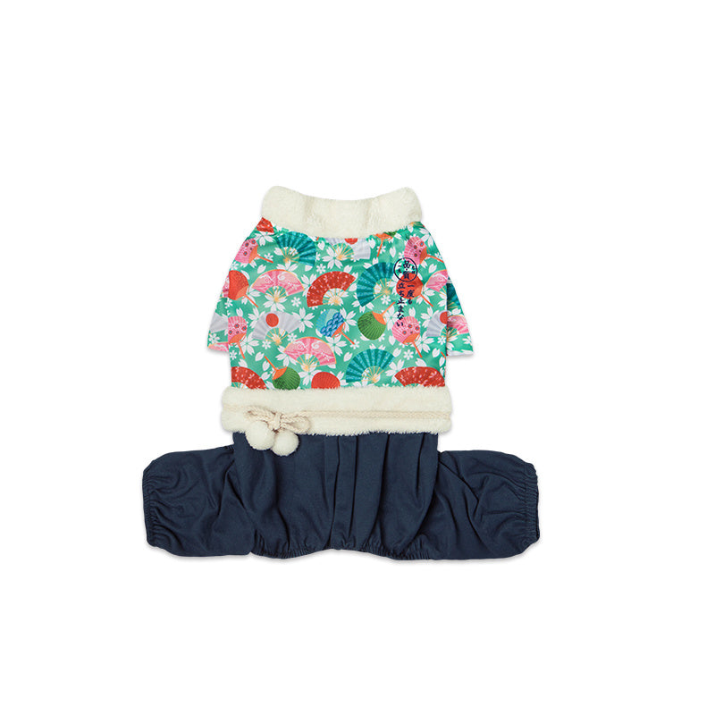 Funny Pet Costume Kimono Blue Pants