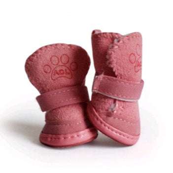 Pet Shoes Warm Winter Booties Pink
