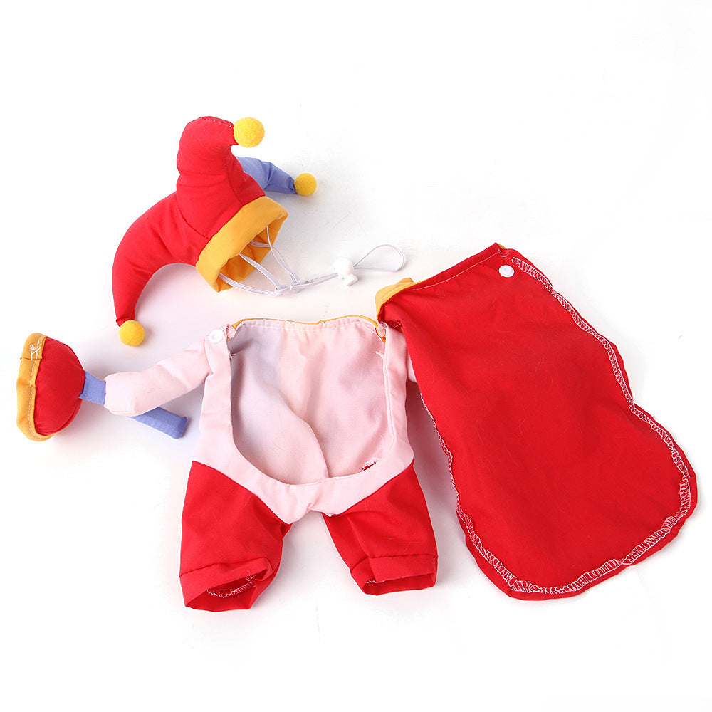 Funny Pet Costume Jester Hearts and Spades