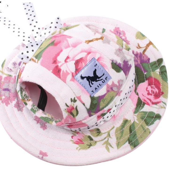 Pet Headwear Sun Hat Flower
