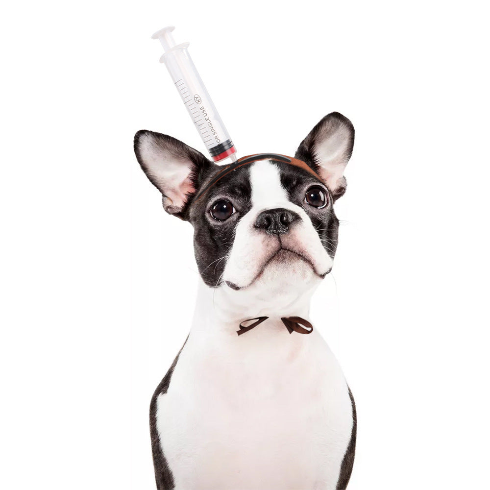 Funny Pet Headwear Bloody Tools Syringe