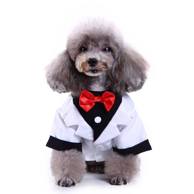 Pet Suit Red Bow Tie