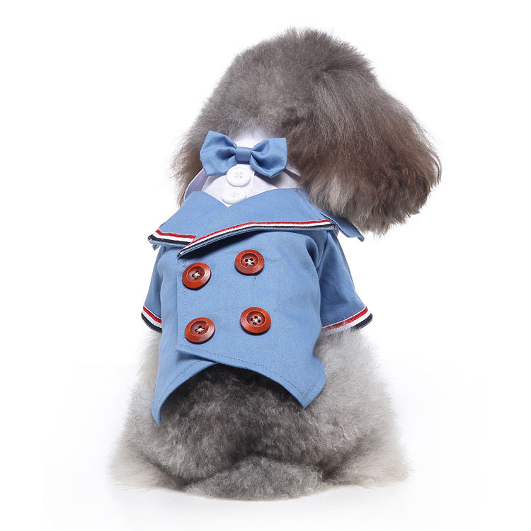 Pet Suit Blue Bow Tie