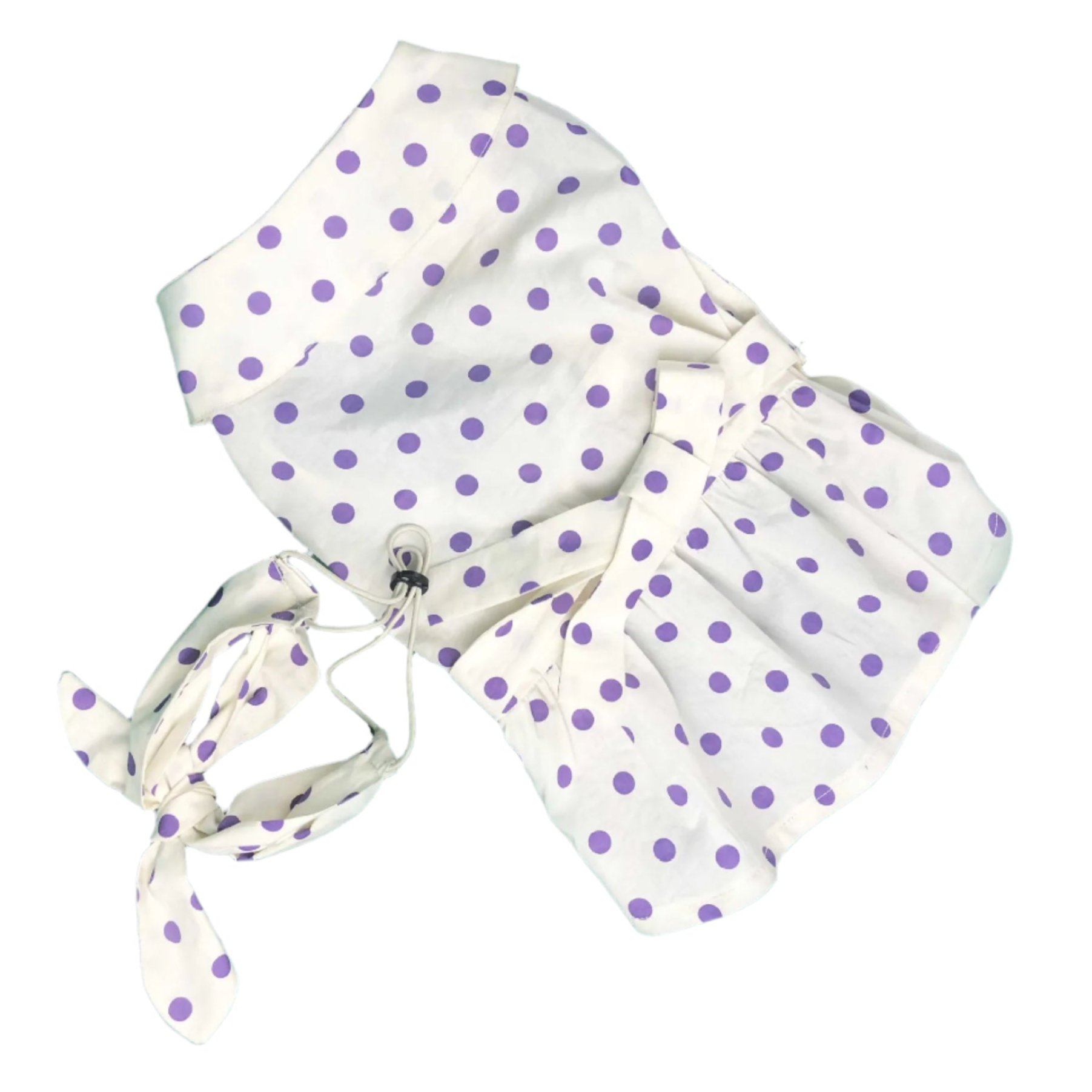 Pet Dress Polka Dot White