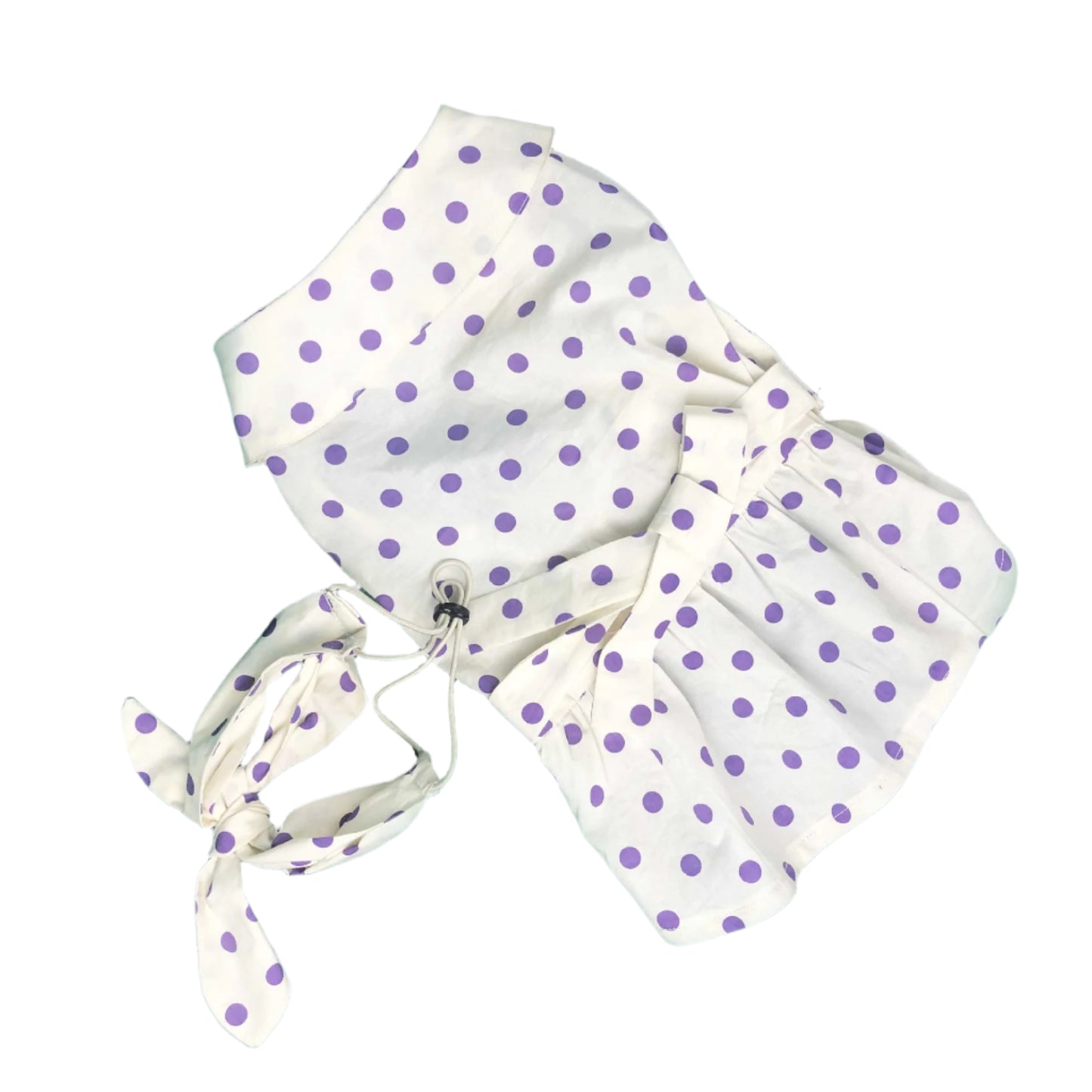 Pet Dress Polka Dot White