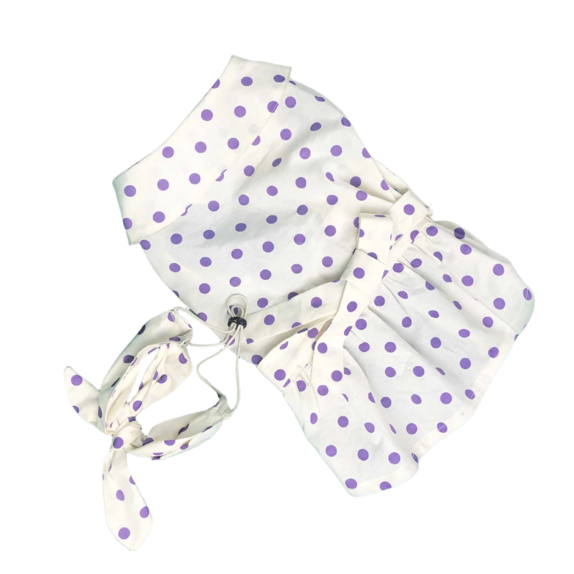 Pet Dress Polka Dot White