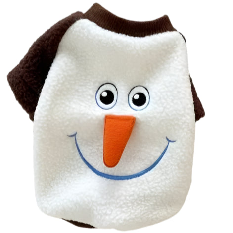 Pet Sweater Snowman Brown