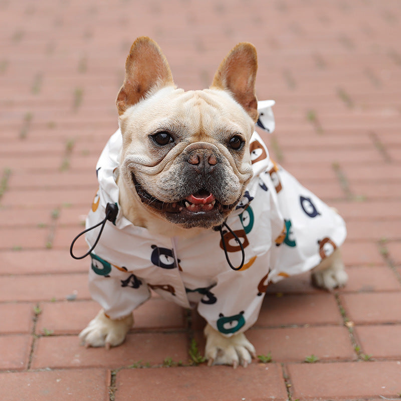 Pet Rain Coat Animal Print Bear