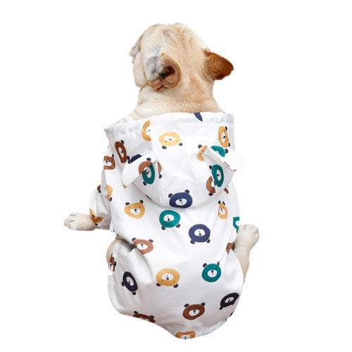 Pet Rain Coat Animal Print Bear