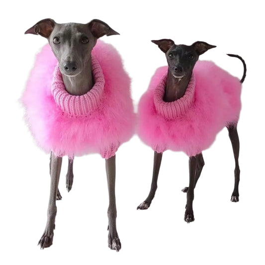 Pet Feather Knit Sweater Pink