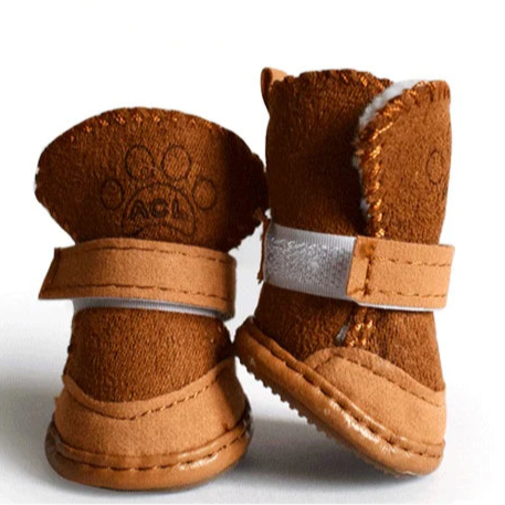 Pet Shoes Warm Winter Booties Khaki