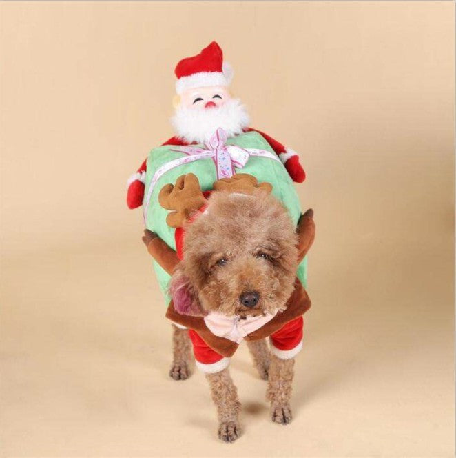 Funny Pet Costume Santa with Gift