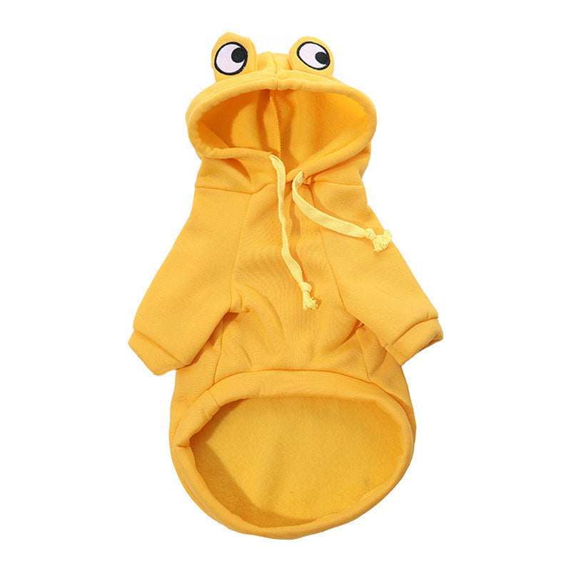 Pet Hoodie Frog Yellow