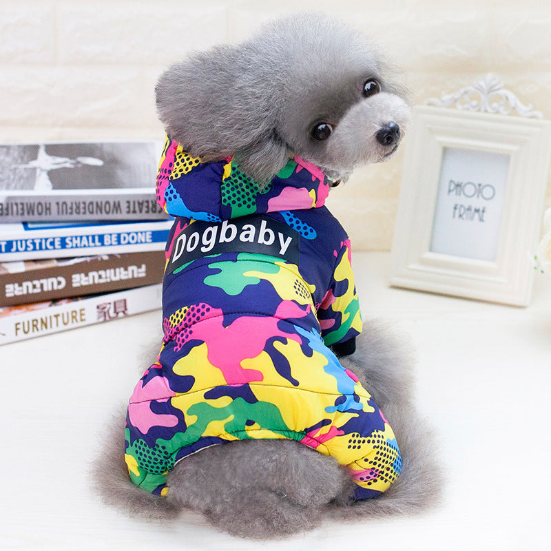 Pet Jacket Colourful Camouflage Black Dogbaby