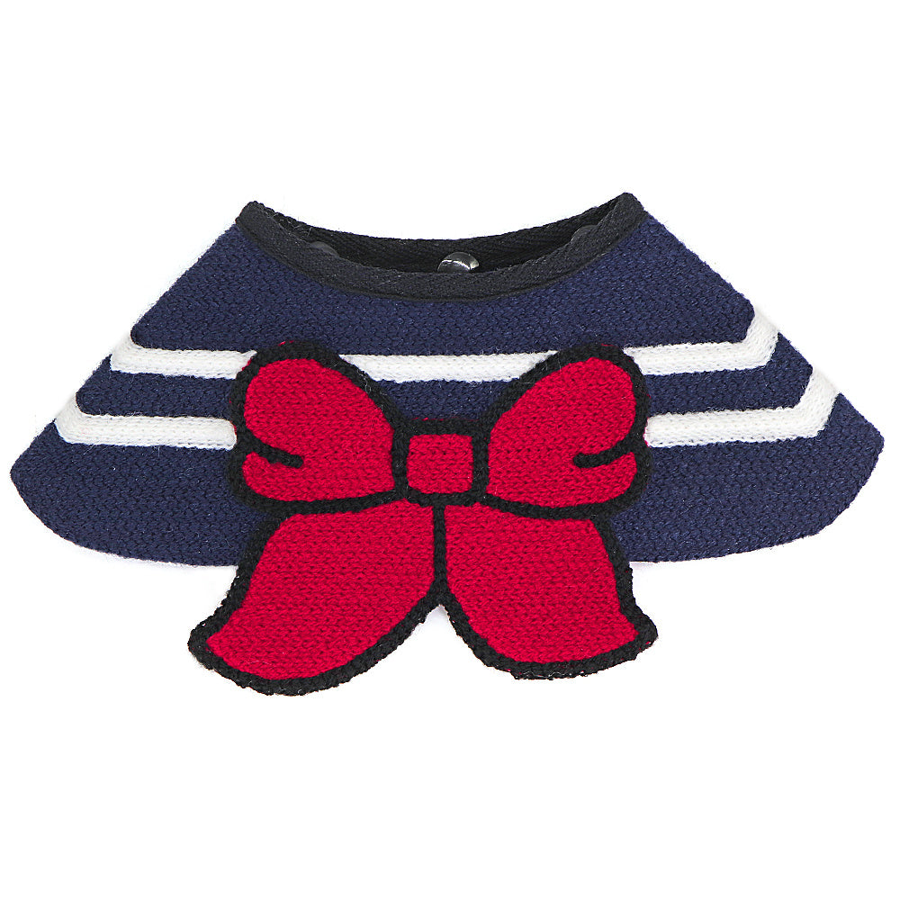 Pet Collar Cartoon Print Red Bow