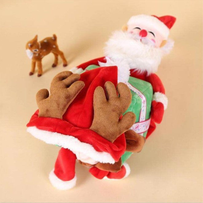 Funny Pet Costume Santa with Gift