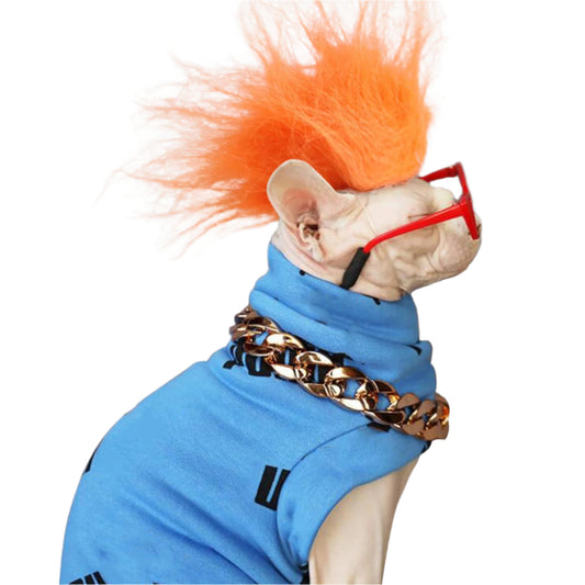 Funny Pet Headwear Coloured Wig Orange