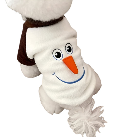 Pet Sweater Snowman Brown