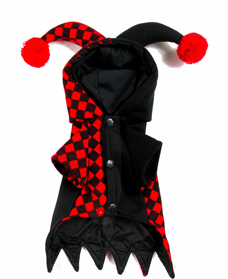 Funny Pet Costume Jester Checkered