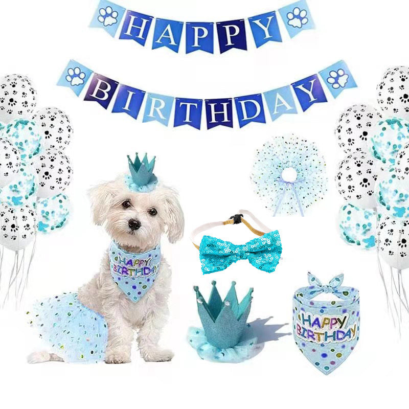Pet Birthday Party Set Blue