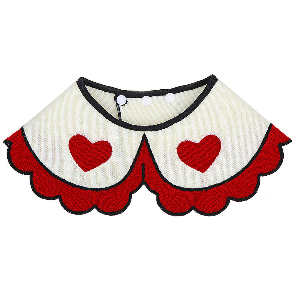 Pet Collar Cartoon Print White Hearts