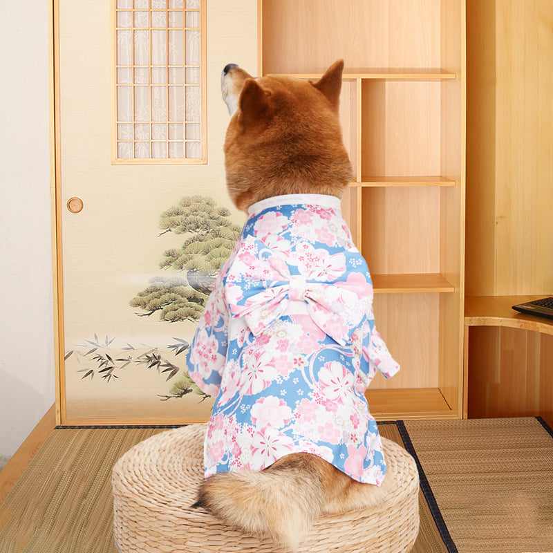 Funny Pet Costume Kimono Blue