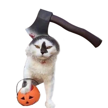 Funny Pet Headwear Bloody Tools Axe