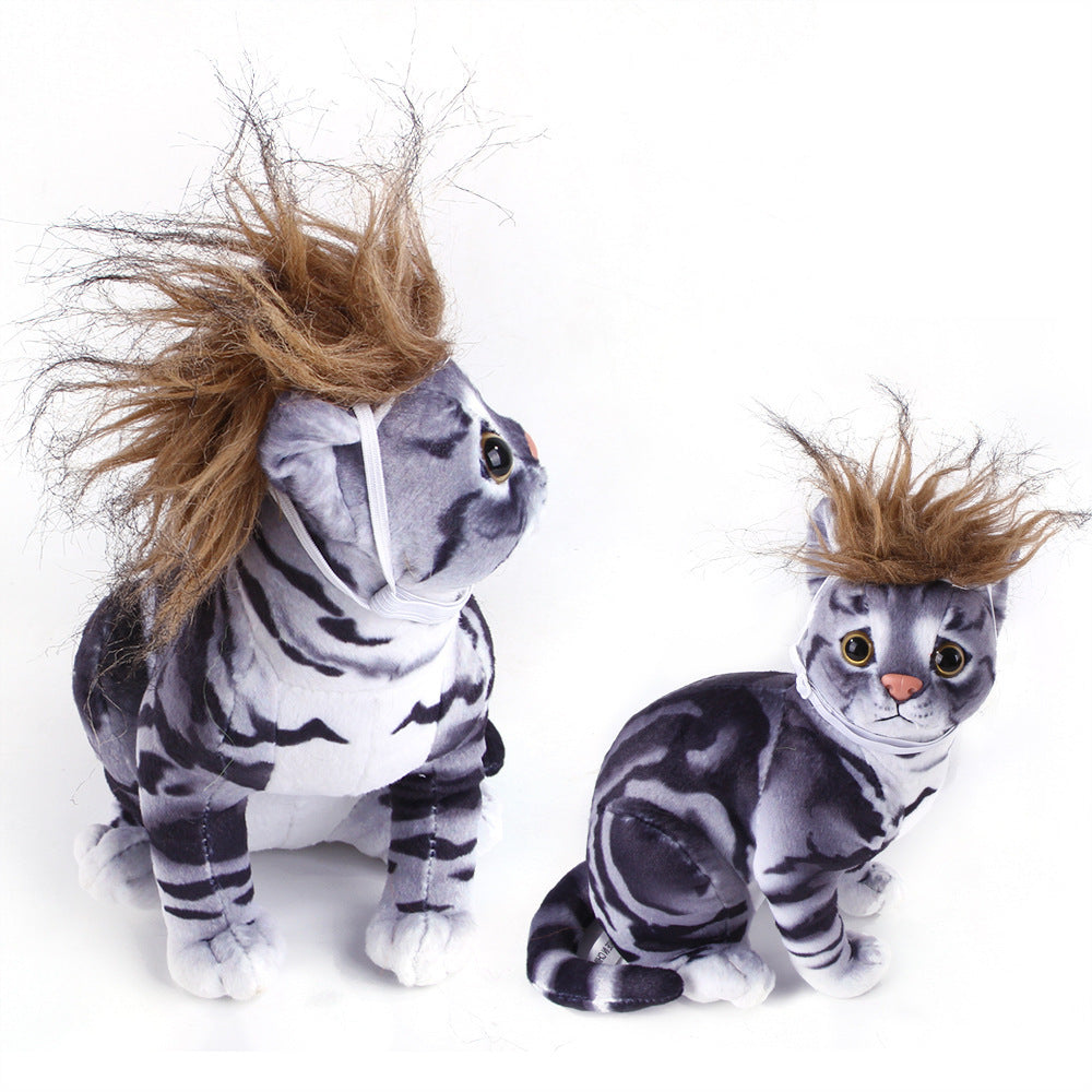 Funny Pet Headwear Coloured Wig Brown