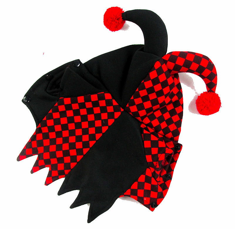Funny Pet Costume Jester Checkered