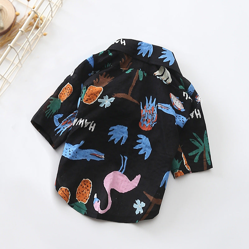 Pet Hawaii Shirt Black Hawaii