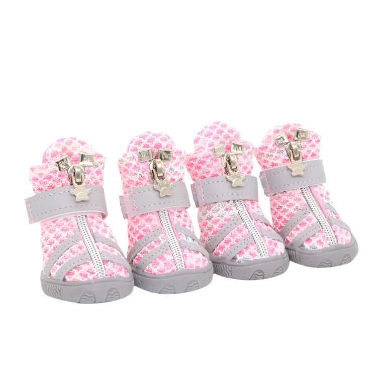 Pet Shoes Paw Charm Pink
