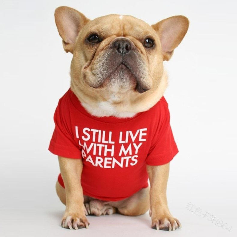 Pet T-shirt Funny Text Red