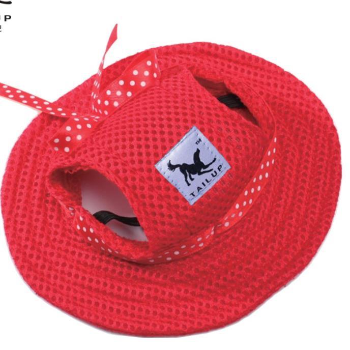 Pet Headwear Sun Hat Red