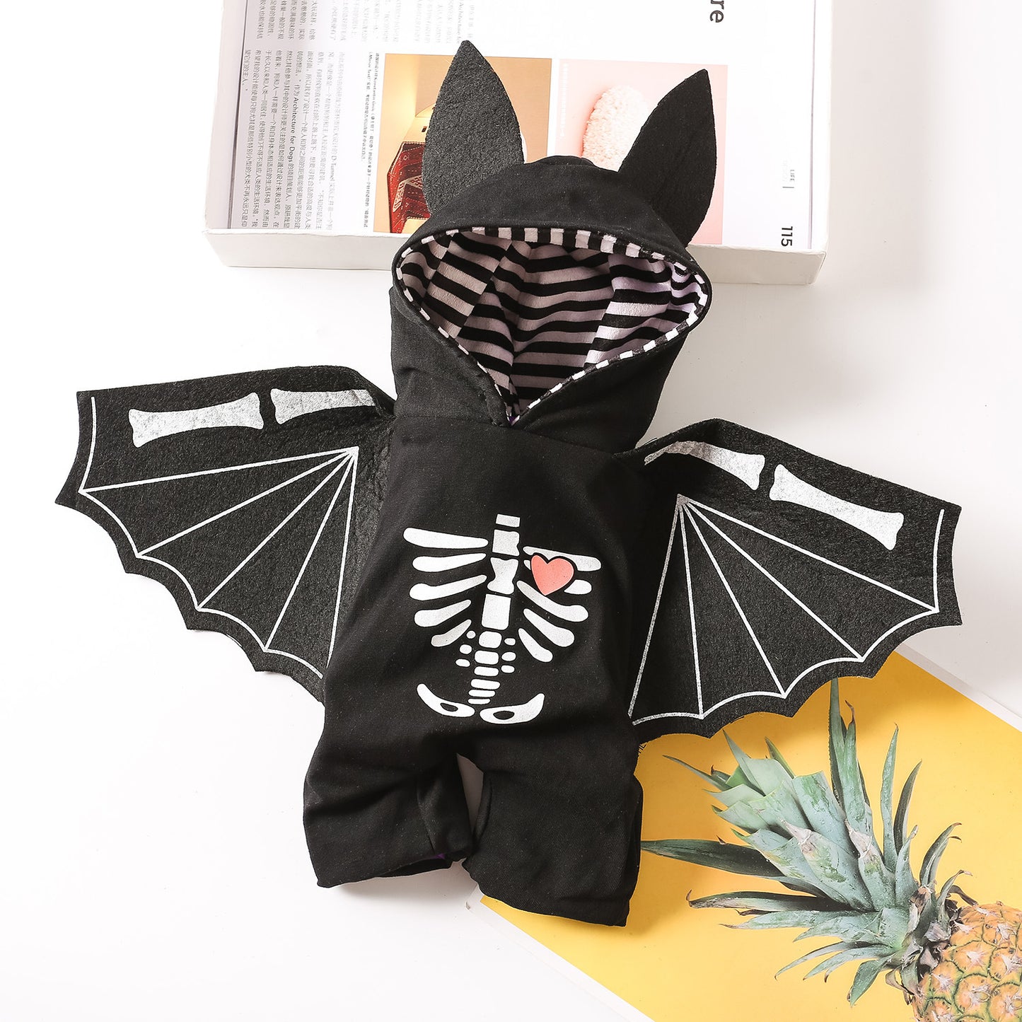 Funny Pet Costume Skeleton Bat
