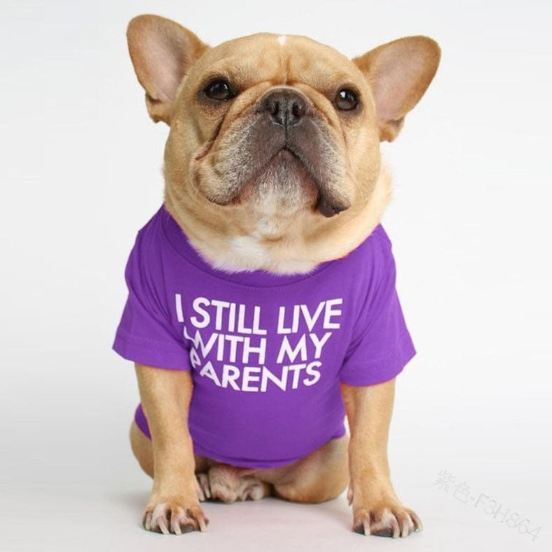 Pet T-shirt Funny Text Purple