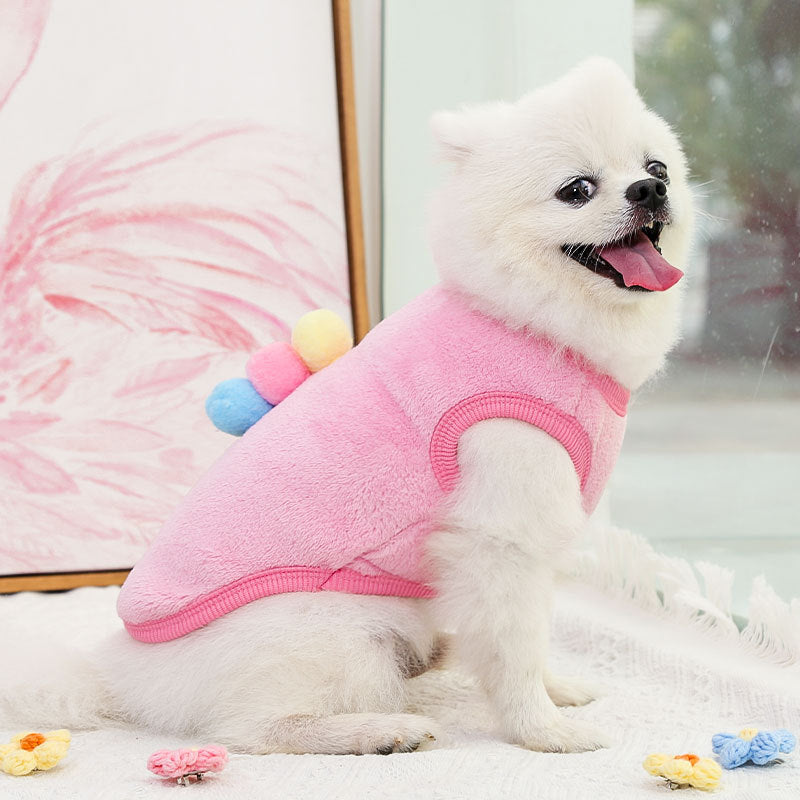 Pet Sweater Cute Fleece Pink Ice Cream