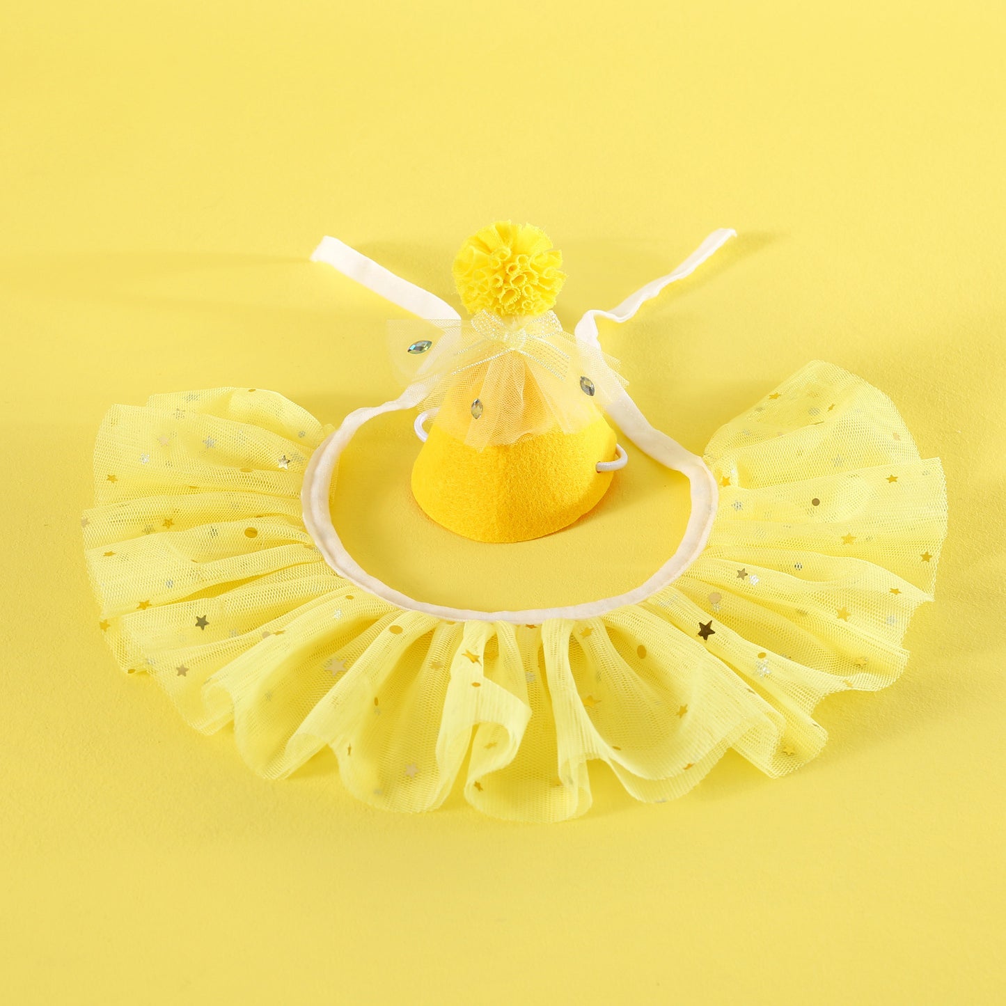 Pet Birthday Hat Set Yellow